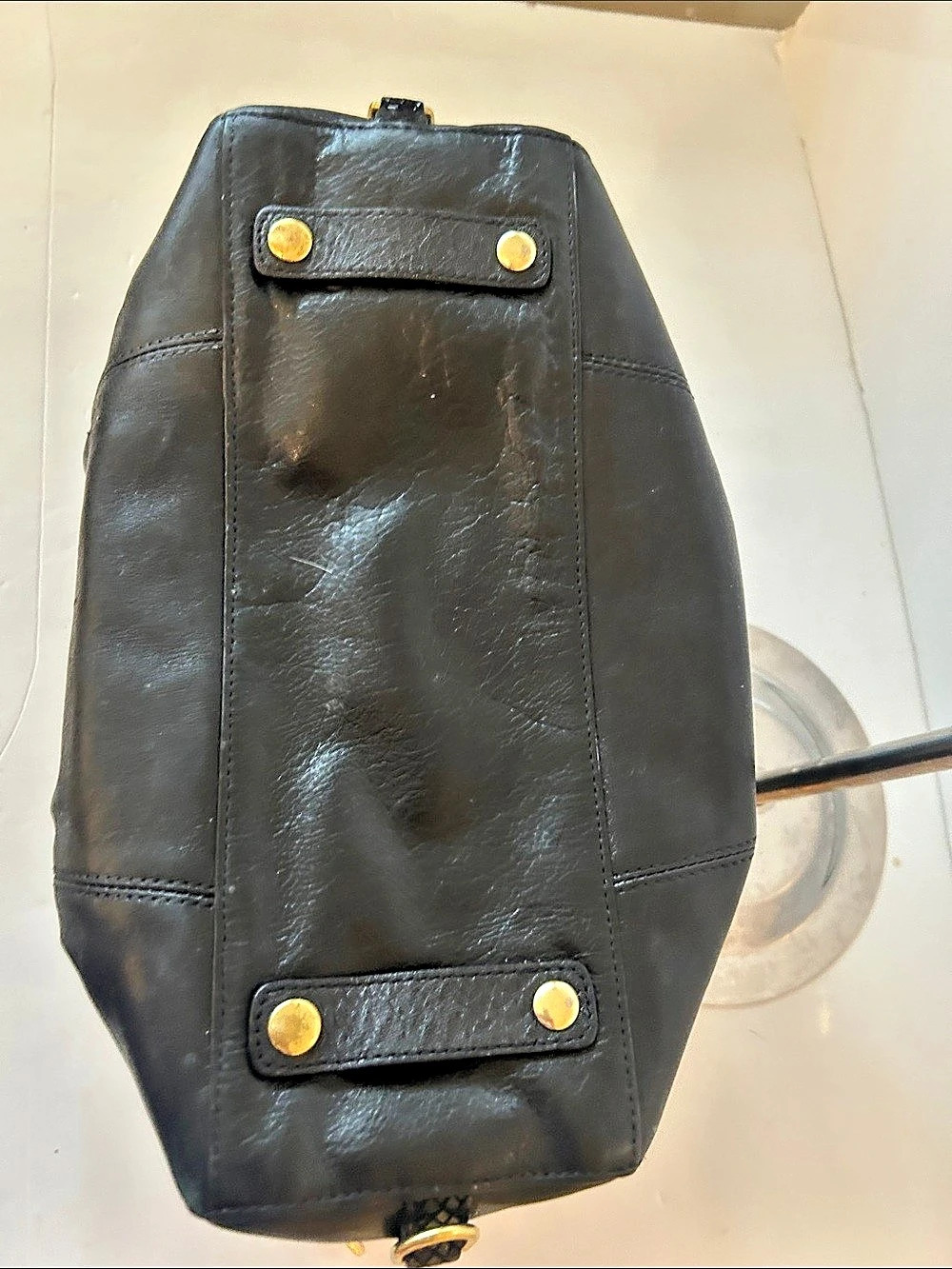 Coach Ashley Black Leather & Snake-Embossed Satchel/ Shoulder Bag Beautiful - Picture 10 of 16